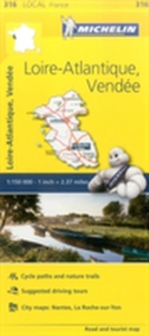  Loire-Atlantique, Vendee - Michelin Local Map 316