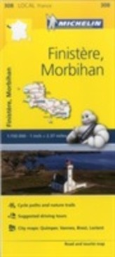  Finistere, Morbihan - Michelin Local Map 308