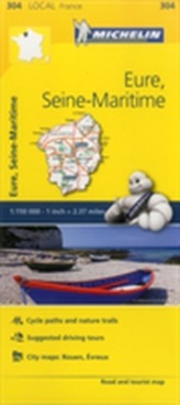 Eure, Seine-Maritime - Michelin Local Map 304