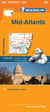  Midatlantic, Allegheny Highlands - Michelin Regional Map 582