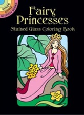  Fairy Princesses Stained Glass Coloring Book
