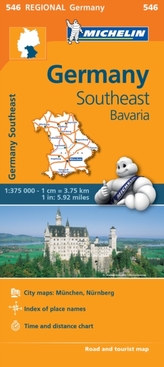  Germany Southeast, Bavaria - Michelin Regional Map 546