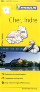  Cher, Indre - Michelin Local Map 323