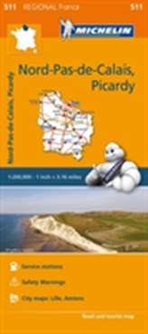  Nord-Pas-de-Calais, Picardy - Michelin Regional Map 511