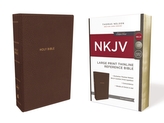  NKJV, Thinline Reference Bible, Large Print, Leathersoft, Brown, Red Letter Edition, Comfort Print