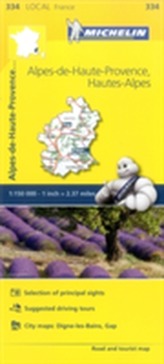  Alpes-de-Haute-Provence, Hautes-Alpes - Michelin Local Map 334