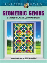  Creative Haven Geometric Genius Stained Glass Coloring Book