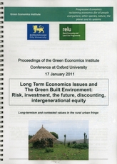  Long Term Economics Issues and the Green Built Environment