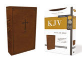  KJV, Thinline Bible, Leathersoft, Brown, Red Letter Edition, Comfort Print