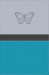  KJV Study Bible for Girls Silver/Teal, Butterfly Design LeatherTouch