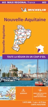  Aquitaine, Limousin and Poitou-Charentes , France - Michelin Maxi Regional Map 603