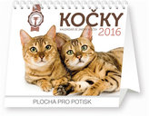 Kalendář stolní 2016 - Kočky - se jmény koček Praktik,  16,5 x 13 cm