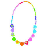 Náhrdelník duhový - Srdíčka
