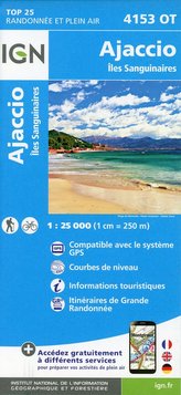 Ajaccio Îles Sanguinaires 1 : 25 000