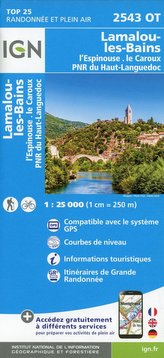 Lamalou-les-Bains.L\'Espinouse.Le Caroux.PNR du Haut-Languedoc 1:25 000