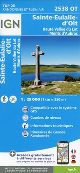 Sainte-Eulalie-d\'Olt Haute Vallée du Lot Monts d\'Aubrac 1:25 000