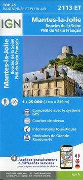 Mantes-la-Jolie Boucles de la Seine Parc National NR du Vexin Français 1:25 000