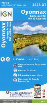 Oyonnax.Gorges de L\'Ain.PNR du Haut Jura 1:25 000