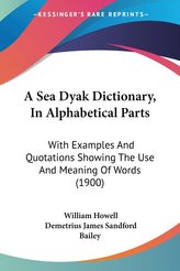A Sea Dyak Dictionary, In Alphabetical Parts