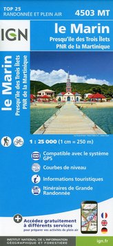 Le Marin presqu\'île des trois îlets 1:25 000