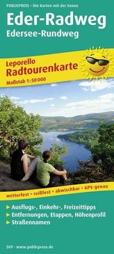 Radtourenkarte Eder-Radweg, Edersee-Rundweg 1 : 50 000