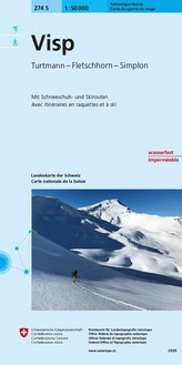 Swisstopo 1 : 50 000 Visp Skiroutenkarte