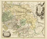 Historische Karte: Fürstentum Halberstadt mit der Abtei Quedlinburg und der Grafschaft Werningerode und der Harz 1760 (Plano)