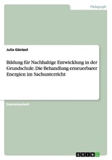 Bildung für Nachhaltige Entwicklung in der Grundschule. Die Behandlung erneuerbarer Energien im Sachunterricht
