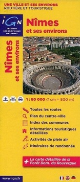 Nimes mit Umgebung 1 : 80 000 Freizeitkarte