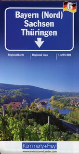 KuF Deutschland Regionalkarte 06. Bayern Nord, Sachsen, Thüringen 1 : 275 000