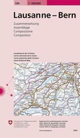 Swisstopo 1 : 100 000 Lausanne - Bern
