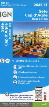 Sète Cap d\'Agde.Étang de Thau 1:25 000