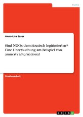 Sind NGOs demokratisch legitimierbar?  Eine Untersuchung am Beispiel von amnesty international
