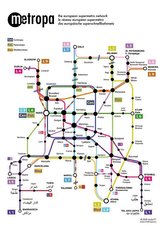 Metropa - Das europäische Superschnellbahnnetz, Poster, Großformat