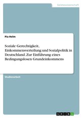 Soziale Gerechtigkeit, Einkommensverteilung und Sozialpolitik in Deutschland. Zur Einführung eines Bedingungslosen Grundeinkomme