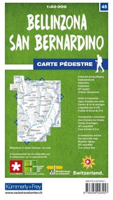 Bellinzona - San Bernardino 45 Wanderkarte 1:40 000 matt laminiert