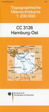 Topographische Übersichtskarte CC3126 Hamburg-Ost 1 : 200 000