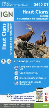 Haut Cians Valberg Parc national du Mercantour 1 : 25 000