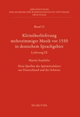 Kleinüberlieferung mehrstimmiger Musik vor 1550 in deutschem Sprachgebiet, Lieferung IX