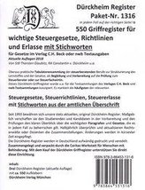 Sparpaket STEUERGESETZE, RICHTLINIEN, und STEUERERLASSE: 550 DürckheimRegister® mit Stichworten