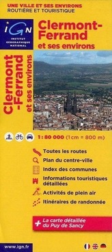 Clermont-Ferrand mit Umgebung 1 : 80 000 Freizeitkarte