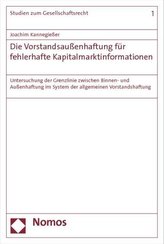 Die Vorstandsaußenhaftung für fehlerhafte Kapitalmarktinformationen