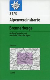 DAV Alpenvereinskarte 31/3 Brennerberge 1 : 50 000 Skimarkierungen