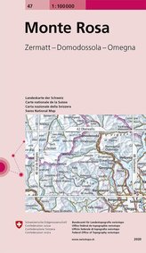 Swisstopo 1 : 100 000 Monte Rosa