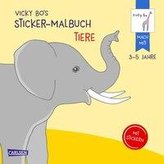 Vicky Bo: Vicky Bo\'s Sticker-Malbuch Tiere: Erstes Malen, Zeichnen und Kritzeln mit Stickern