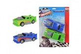 Auto závodní 2ks plast 14 cm na setrvačník na kartě 21x28cm