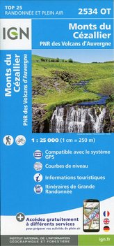 Monts du Cézallier.PNR des Volcans d\'Auvergne 1:25 000