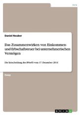 Das Zusammenwirken von Einkommen- und Erbschaftsteuer bei unternehmerischen Vermögen