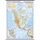 Severní a střední Amerika - školní nástěnná zeměpisná mapa 1:10 mil./96x136 cm