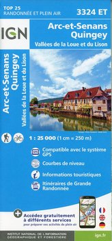 Arc-et-Senans.Quingey. Vallées de la Loue et du Lison 1:25 000